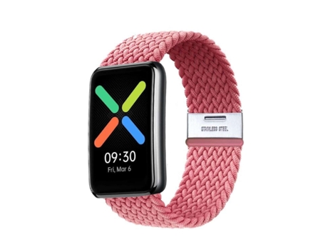 Correa Pulsera Trenzada Flexible para Oppo Watch Free Rosa