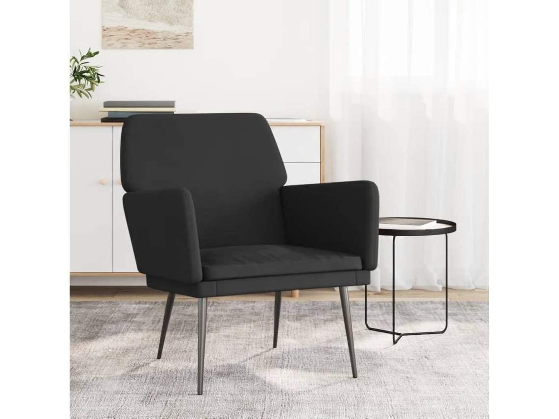 Cadeira com Apoio de Braços 62X79X79 Cm Veludo Preto