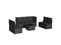 Maison Exclusive - Set De Sofás De Jardín 8 Piezas Y Cojines Ratán Sintético Negro
