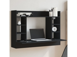 Escritorio de pared madera de ingeniería negro 105x48x75 cm