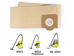 5 Bolsas Para Aspiradoras Verticales Karcher Wd3, Wd3200, Wd3500p, A2204, A2534, Se4001