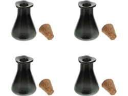 Botellas Vidrio Tapones Corcho Fáciles Transportar Colgar Ideales Oficina Coche Juego 8 Decorativas Negras