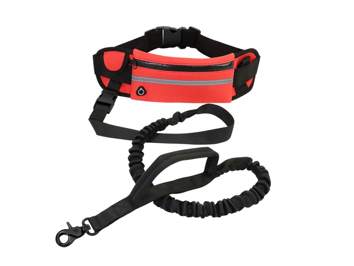 Arnés Para Perros Con Bolsillo Reflectante, Manos Libres, Para Correr, Pasear De Noche, Uso Al Aire Libre Con Bolsillo Con Cremallera.