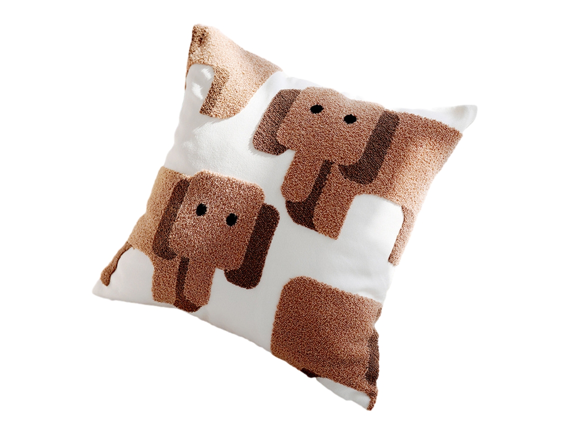 Funda Para Cojín Con Diseño De Elefante, Funda De Almohada De Lino, 45 X 45 Cm, Decoración Para Sofá Y Hogar