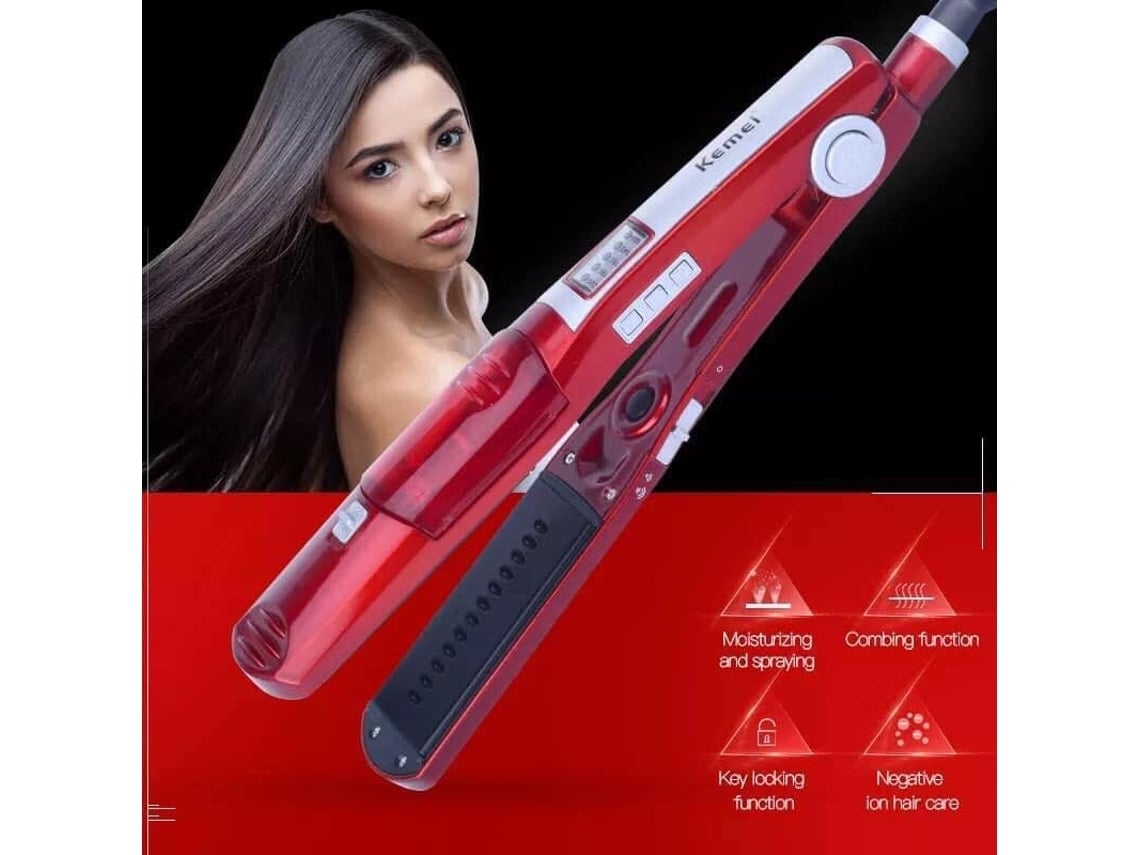 Plancha De Pelo Con Revestimiento Cerámico Y Temperatura Regulable, Alisadora/rizadora, Accesorio Multifuncional, Cómoda De Usar.