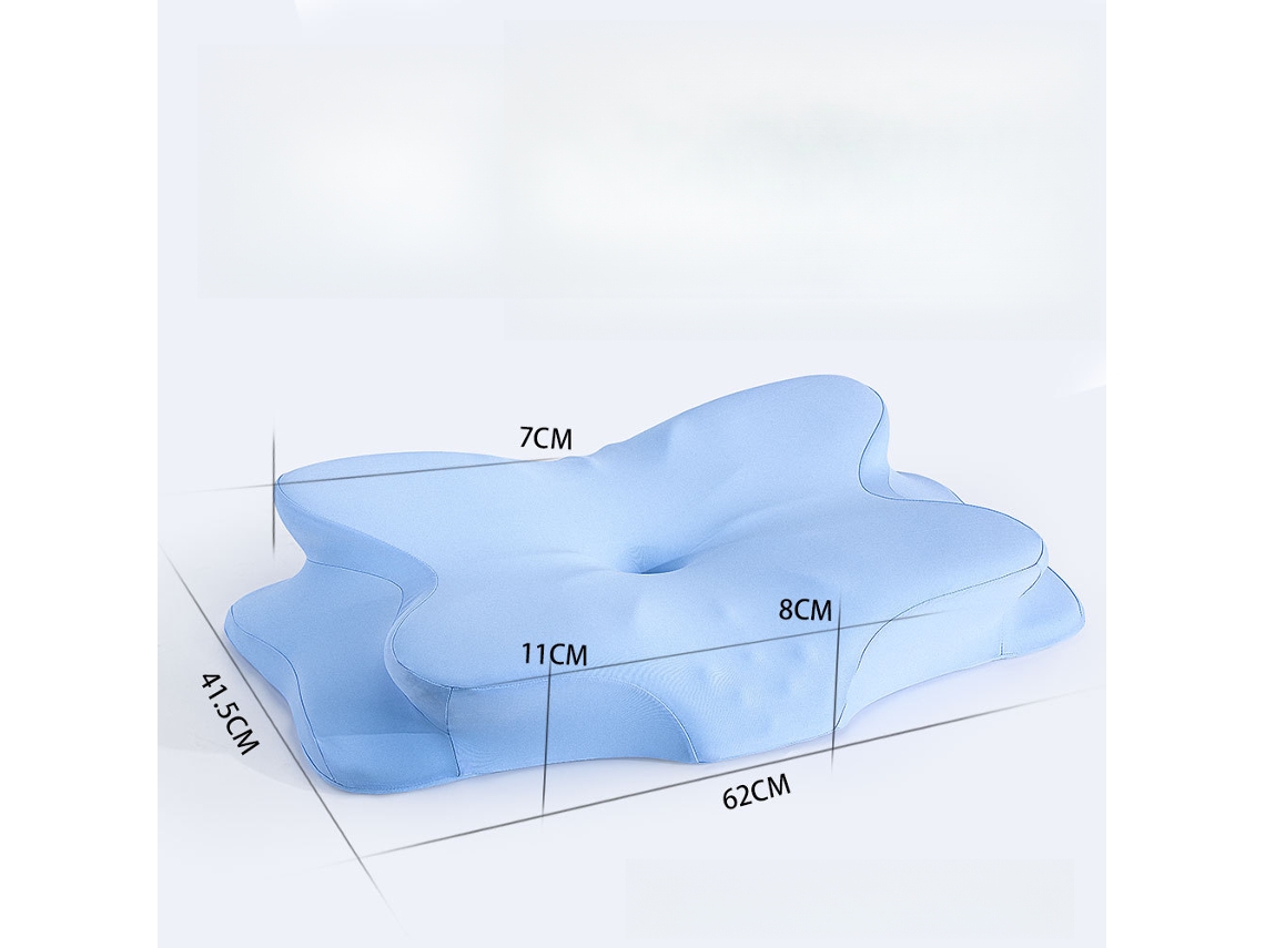 Almohada Para El Cuello Ergonómica De Espuma Viscoelástica Seda Helada Transpirable Protección Para El Cuello Almohada Para Dormir (azul) Cuich