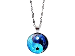 Collar unisex de Tai Chi 2026 con piedra Yin Yang, aleación de zinc y vidrio YDG