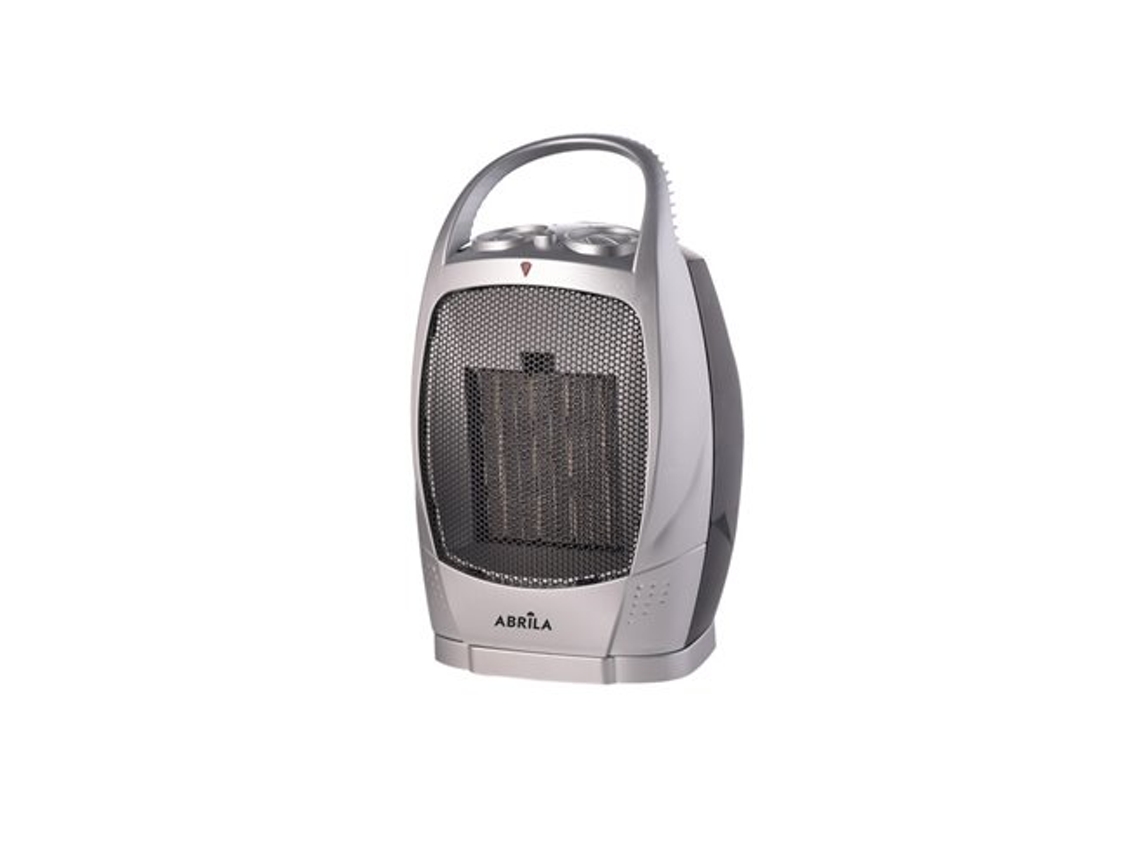 Termoventilador Cerámico 1500w Negro Plata Oscilante 2 Potencias 3 Funciones Termostato Regulable Antivuelco 29x18,5x15cm