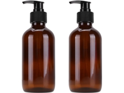 Frasco Cosmético De Vidrio Marrón De 250 Ml, Juego De 3 Frascos Recargables De Cuello Ancho Para Loción.