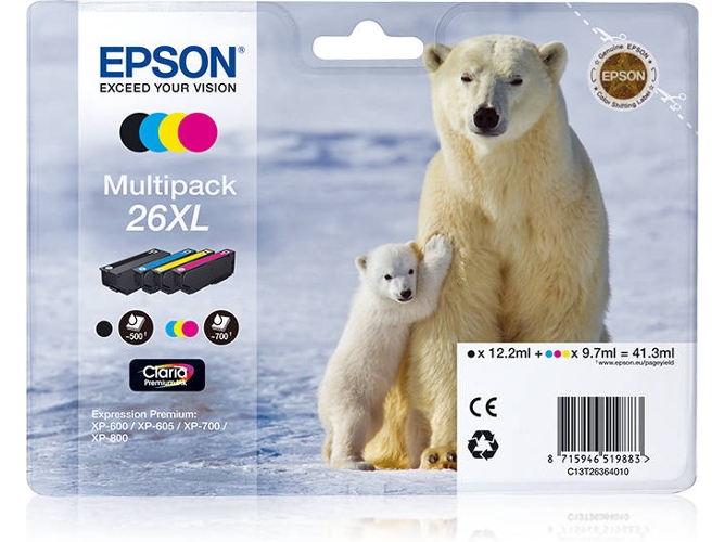 Cartucho de tinta EPSON Epson Multipack 26XL 4 colores