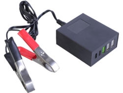 Convertidores De Batería Con Pinza Dc8-30v, 3 Puertos Usb Y 2 Puertos Usb Tipo C Para Múltiples Dispositivos Portátiles.