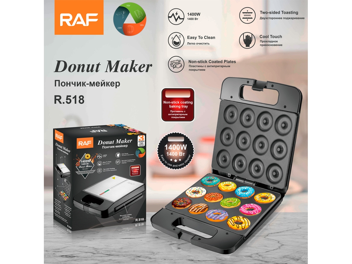 Máquina de desayuno Eurorègles Casa Donuts, máquina para hacer mini pasteles y galletas, máquina para hornear alimentos ligeros