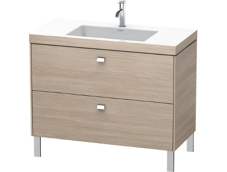Lavamanos DURAVIT Brioso c-bonded con base de 100,0x48,0 cm 2 cajones sin rebosadero con banco para grifos 1 agujero para grifos