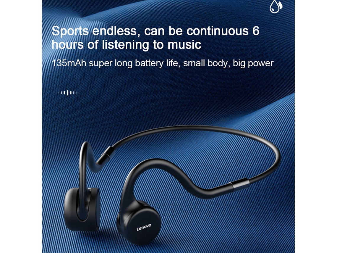 Auriculares inalámbricos de conducción ósea Lenovo X5, Bluetooth 5.0, IPX8, 8 GB, cancelación de ruido, para deportes.