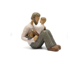 Baok - Estatua de padre e hijo, innovadora escultura decorativa de resina sintética para el hogar.