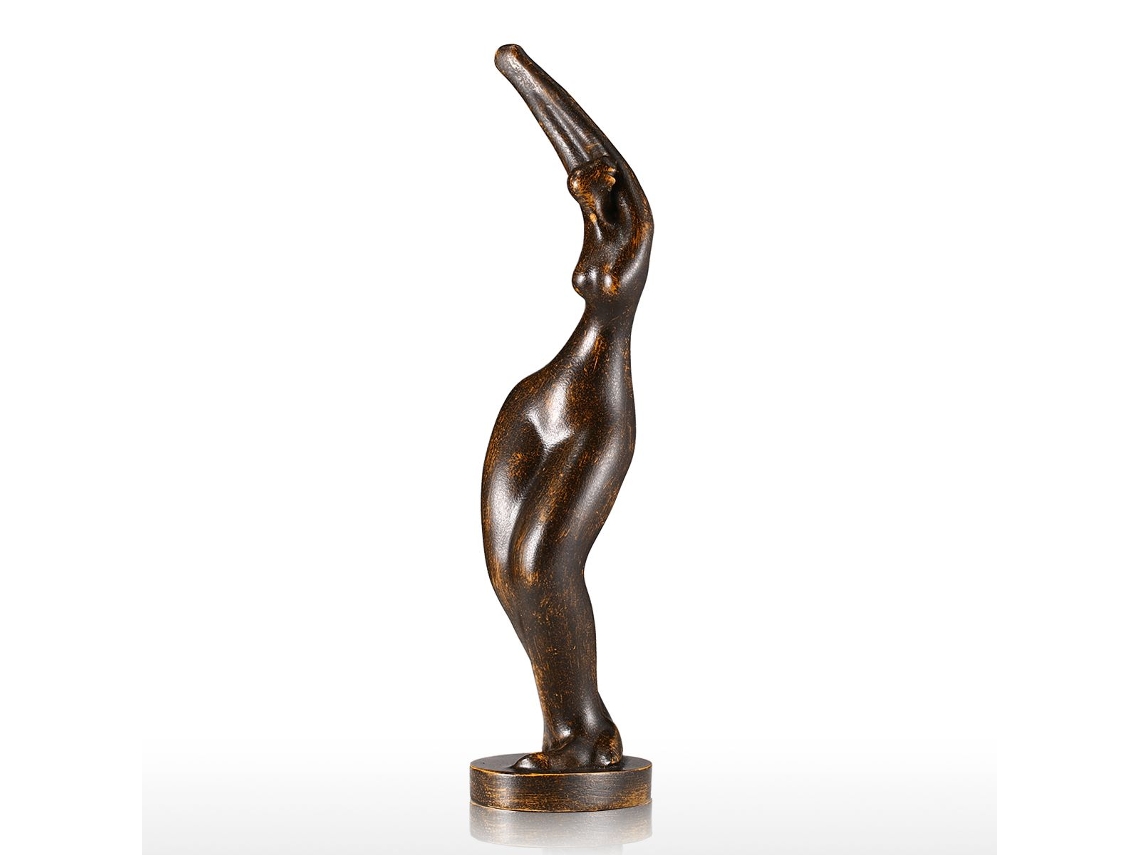 Escultura De Resina De Una Mujer Gorda Haciendo Yoga De Tooarts - Diseño Original Para La Decoración Del Hogar