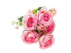 Ramos decorativos artificiales de peonías rosas de 6 cm