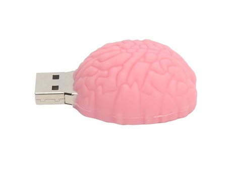HURRISE Memoria USB Disco Flash USB Pendrive Almacenamiento de Datos de Computadora Dibujos Animados Muñeca de Cerebro Rosa Accesorio de Computadora