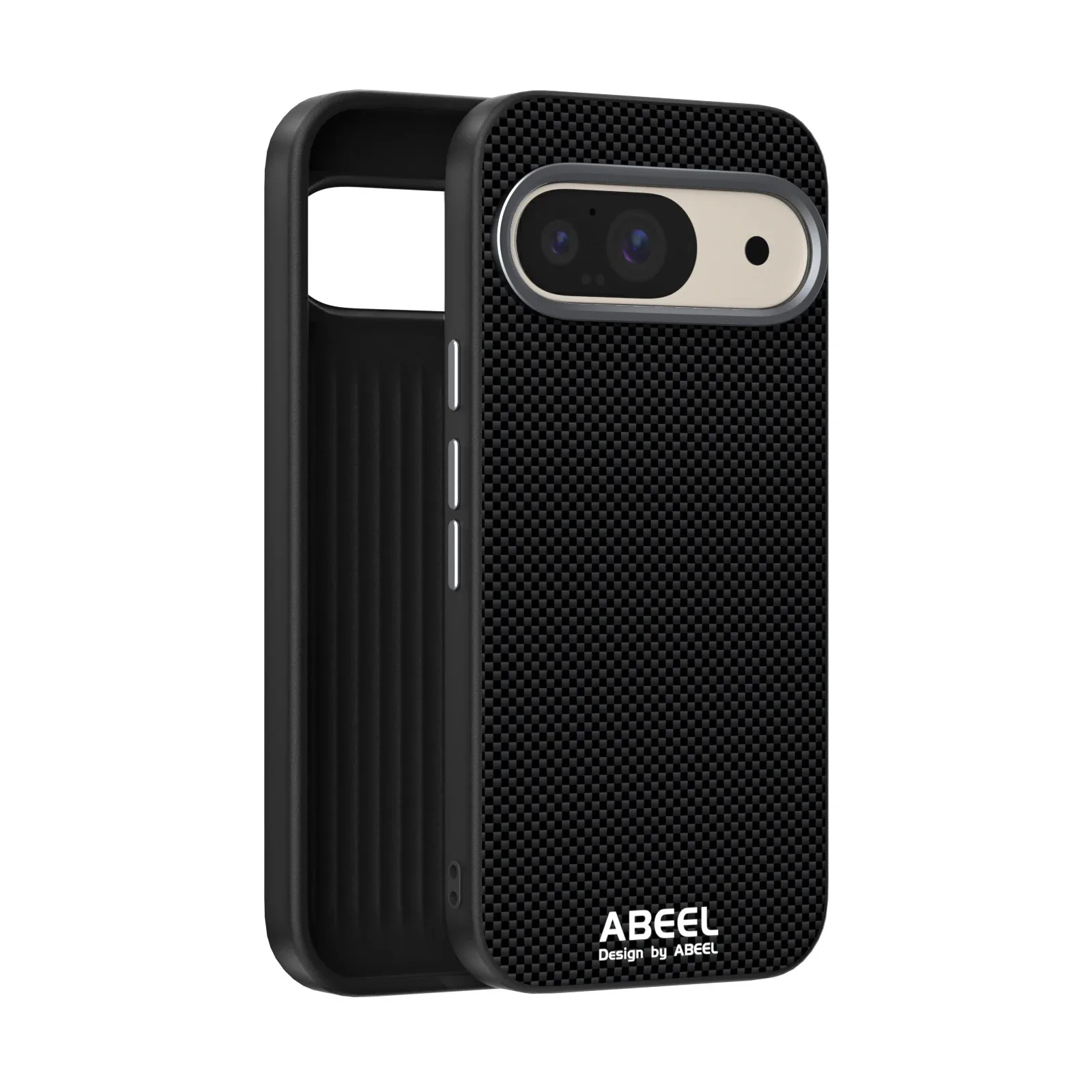 (negro, Google Pixel 9 Pro) Para Magsafe Lente Metálica Ultrafina Con Absorción Magnética Fibra De Carbono Texturizada Funda Antichoque