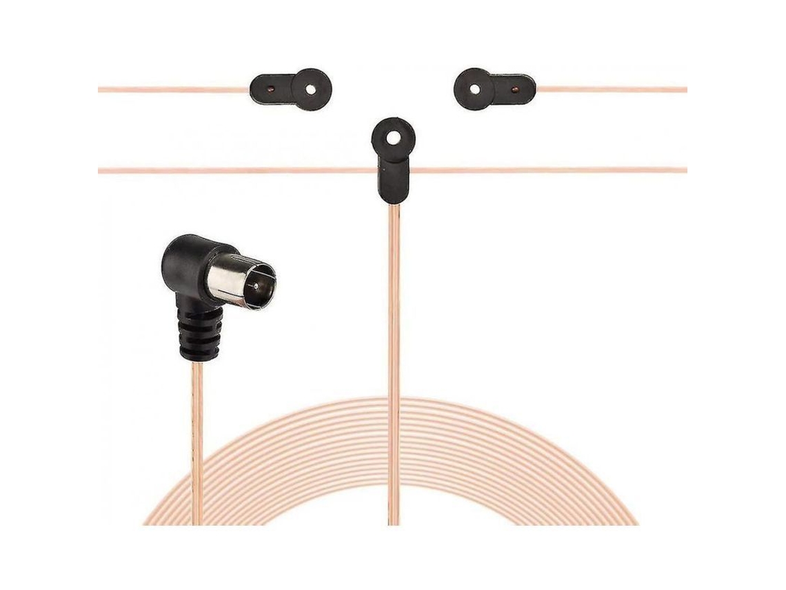 Antena Dipolo Fm De 75 Ohmios Con Conector F Macho De Inserción Para Radios Estéreo De Interior, Compatible Con Yamaha, Pioneer, Sony Y Denon.