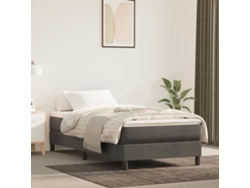 Estructura De Cama Sin Colchón Terciopelo Gris Oscuro 100x200cm
