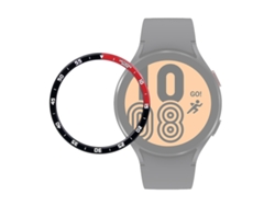 Reloj inteligente Samsung Galaxy Watch4 de 44 mm con anillo de tiempo y bisel de acero (negro rojo)