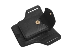 Estuche De Piel Sintética Negra Para Cigarrillos Y Encendedor Con Correa Para Cinturón, Con Capacidad Para 20 Cigarrillos Y Teléfono Móvil.