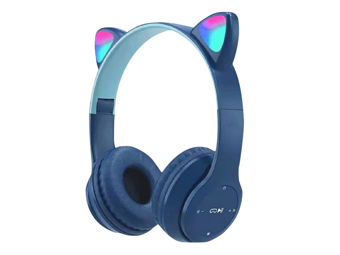 Auriculares Para Juegos Con Orejas De Gato, Supraaurales, Estéreo, Graves Potentes Para Pc Y Teléfono (azul Oscuro)