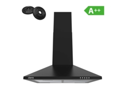 Ciarra Campana Extractor De Pared 60cm 370m³/h A++ Recirculación Con Filtros De Carbón (2 Piezas) Y Exaustión Externa 3 Modos Negro 201bk60