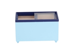 Mini Refrigerador Horizontal Para Casa De Muñecas, Escala 1:12, Madera De Abedul Azul.