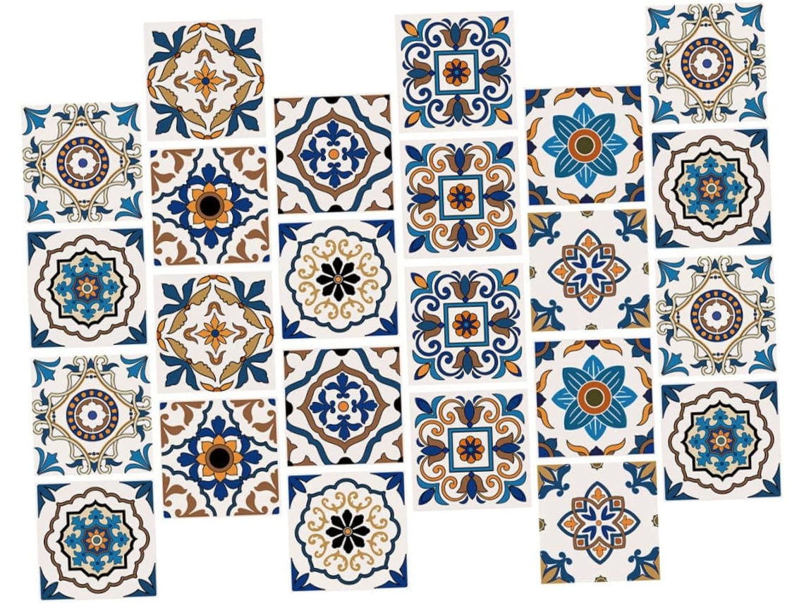 24 Piezas De Pegatinas Impermeables Vintage Para Azulejos De Pared Para Cocina Y