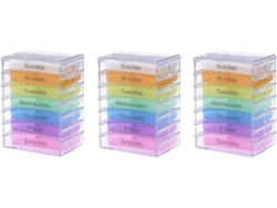 Caja Organizadora Para Pastillas De Medicamentos, 3 Usos Semanales, 7 Días.