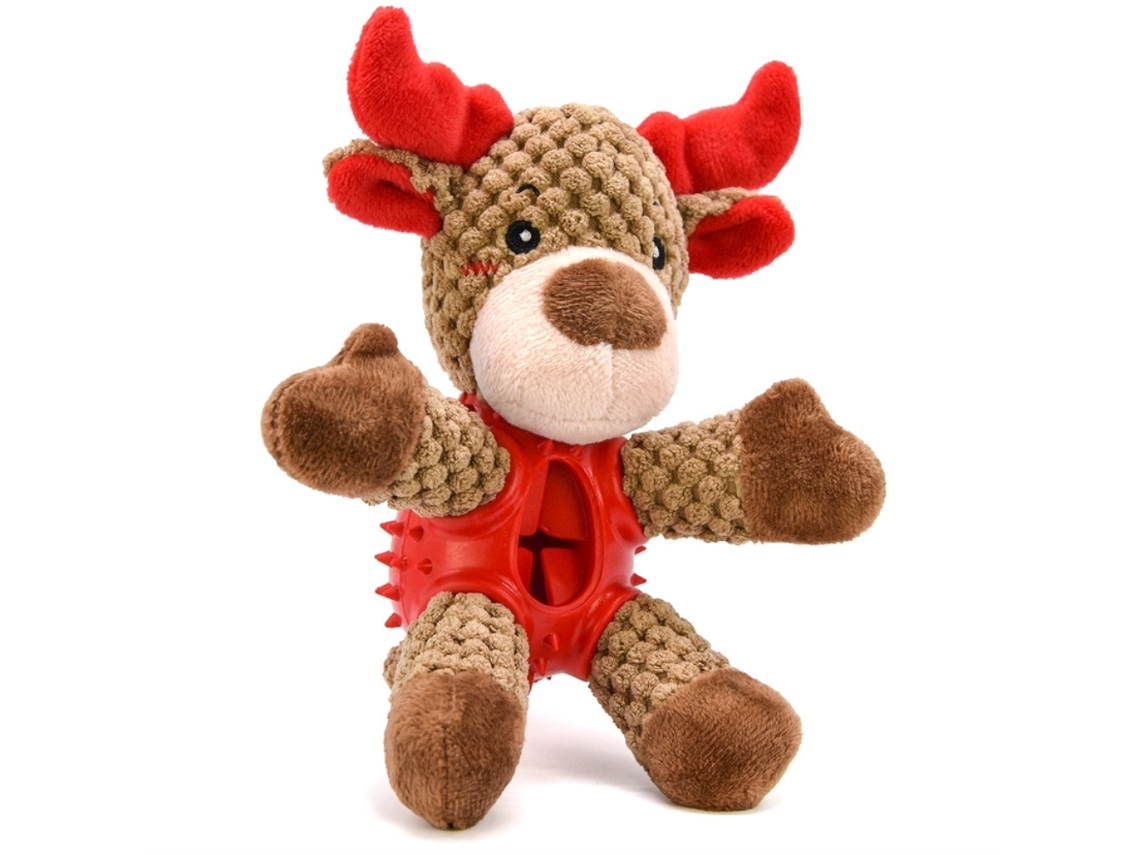 Juguete De Mascota Navideño Para Perro, Peluche Con Sonido En Forma De Ciervo, Para Masticar Y Jugar En Interior O Exterior