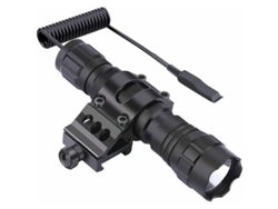 Linterna Táctica Led De 1200 Lúmenes, Recargable Con Batería 18650, Con Soporte De 45° Y Botón Pulsador.