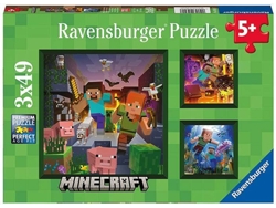 Puzzle RAVENSBURGUER Puzzle 3X49P Minecraft (Edad Minima: 5 Anos)
