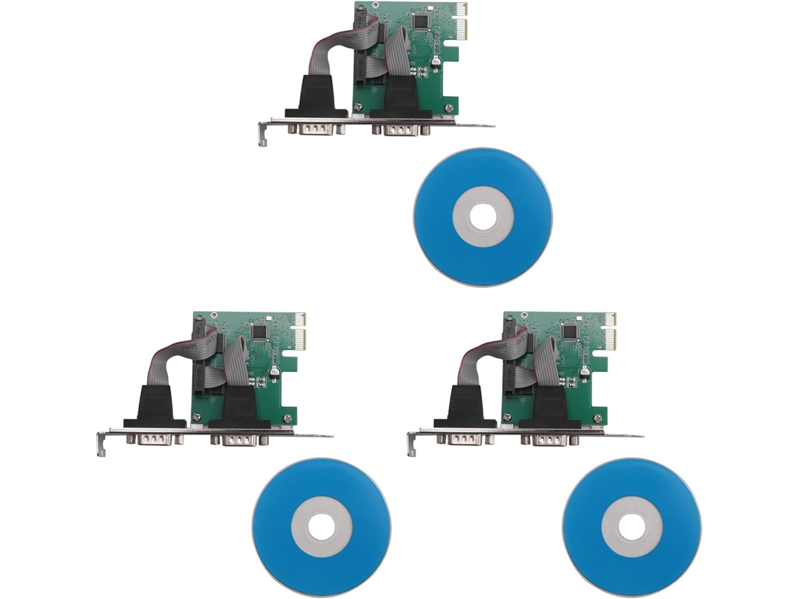 Tarjeta Adaptadora Controladora De 2 Puertos 3x Pci-e Express Dual Serial Db9 Rs232 Verde