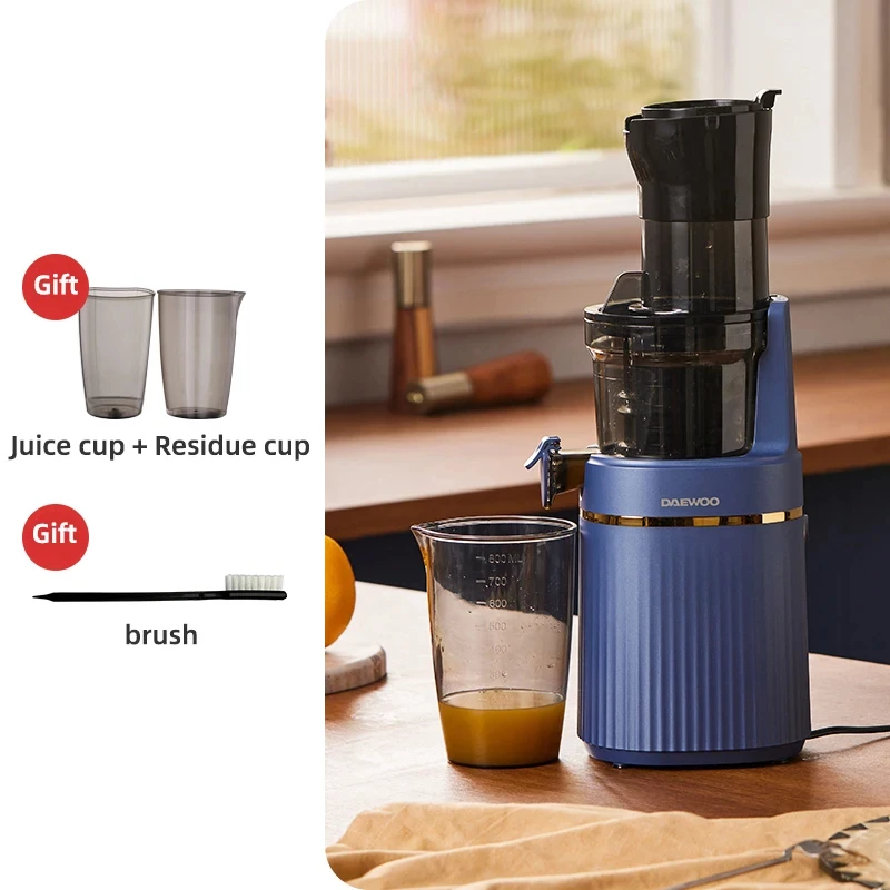 (azul 220v) Exprimidor De Gran Diámetro Con Separación De Residuos, Exprimidor Doméstico Multifuncional De Frutas Y Verduras De Baja Velocidad.