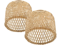 Juego De 2 Lámparas Colgantes De Bambú Natural Tejido, Ligeras Y Duraderas, Para Candelabros De Estilo Japonés.