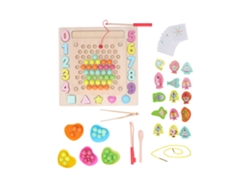 Ats-juego De Pesca Magnética De Madera Con Clip De Perlas Juguete Educatsivo Multifuncional Para Niños