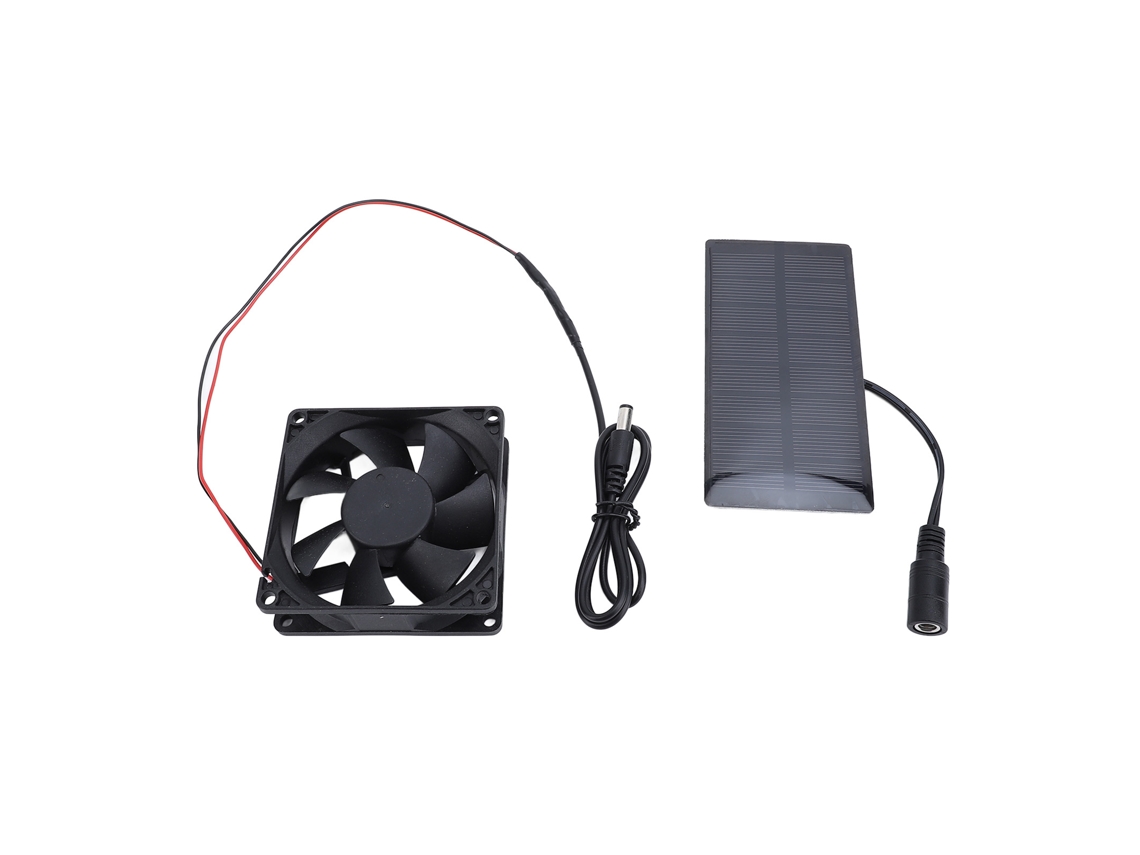 Kit de ventilador solar de 0,8 W y 4 V con panel de silicio policristalino para invernadero, gallinero o establo (sin marca).