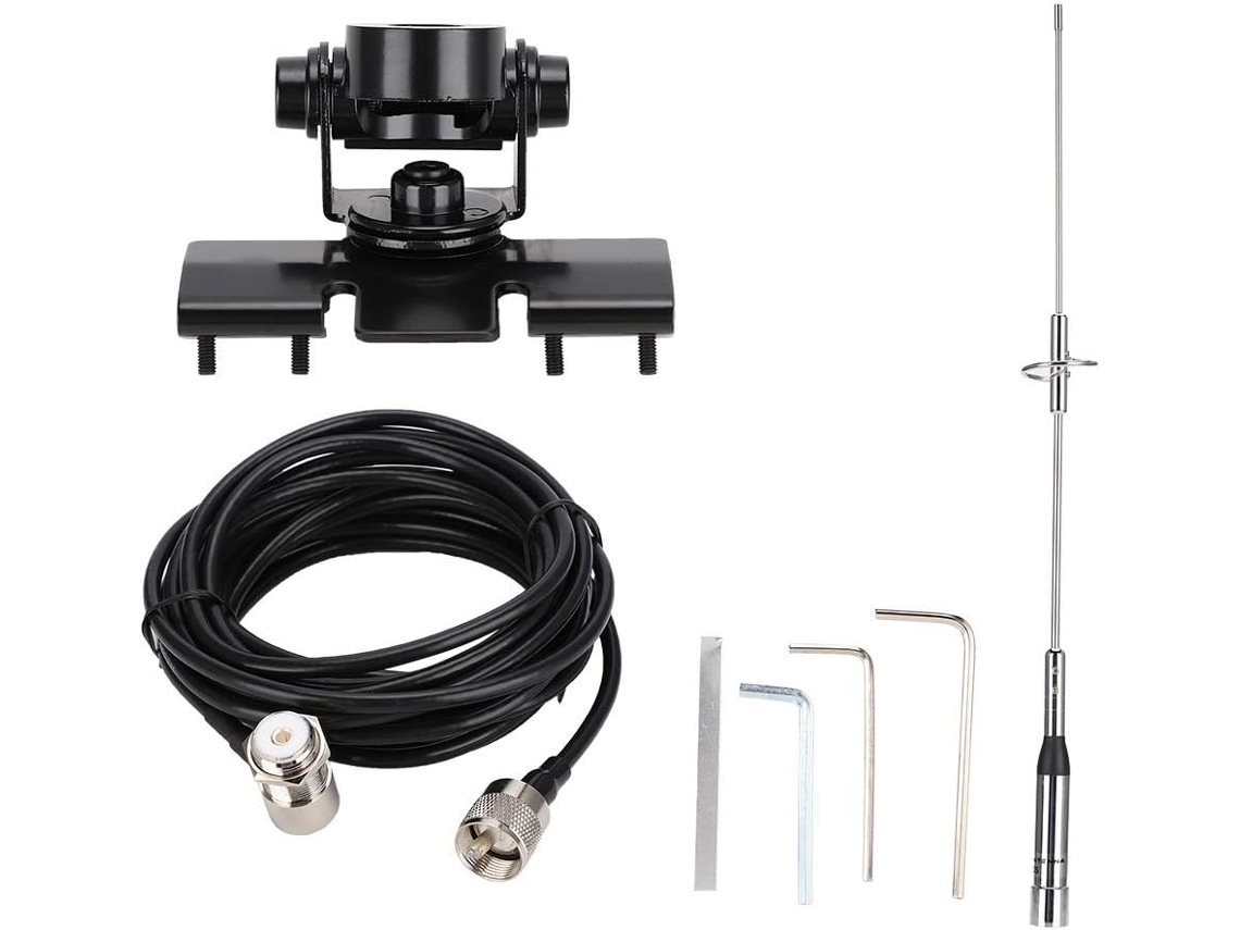 Antena Para Coche Vhf Uhf De Doble Banda 144-430 Mhz Con Base Magnética