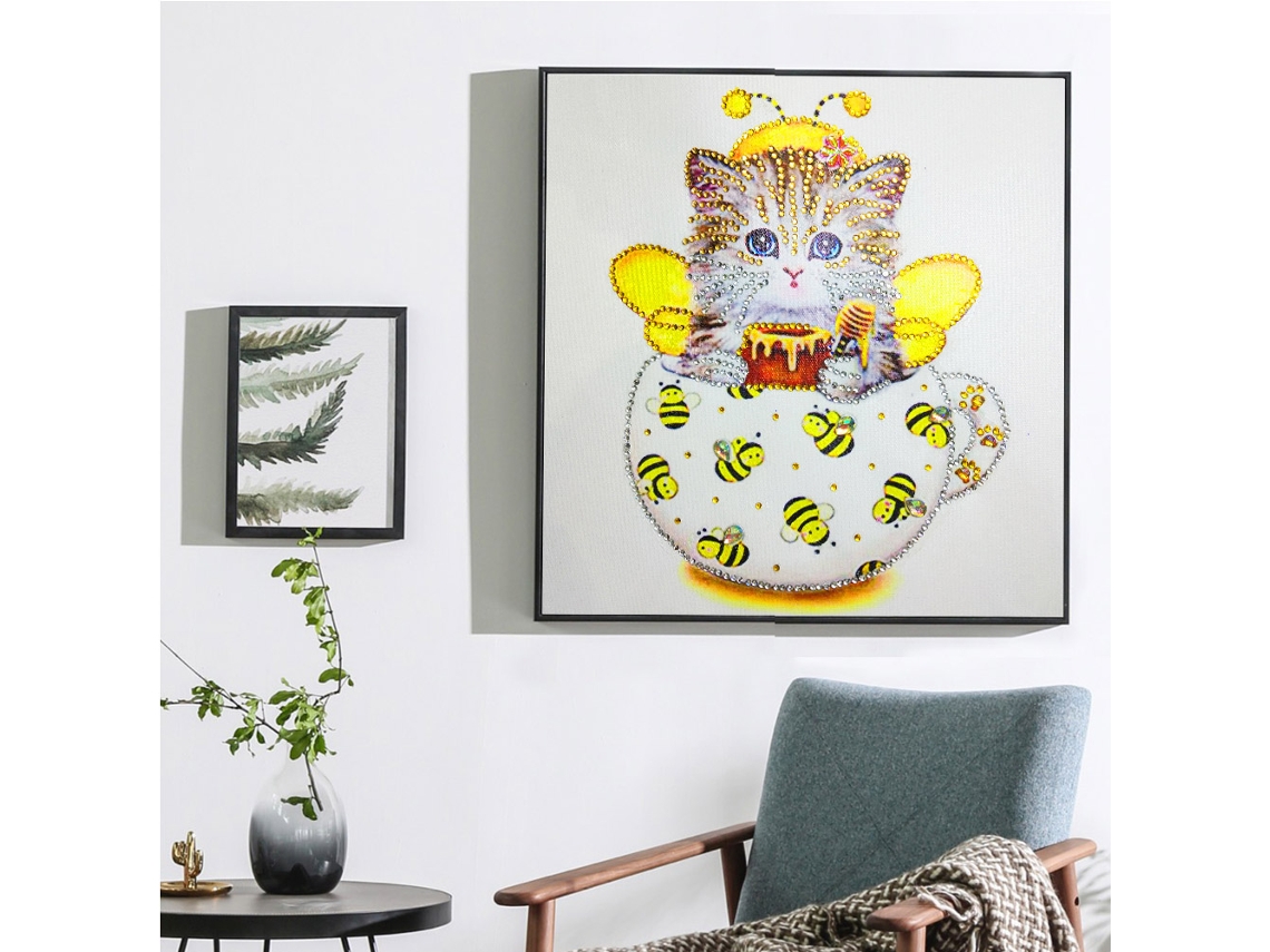 2026 Store-pintura De Diamantes Diy Con Patrón De Gatito Para Niños, Dibujo Con Piedras Strass De Textura Stereoscópica (3)