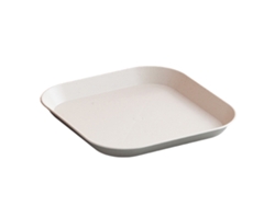 Plato Llano de Plástico - Cuadrado - Beige KOFIHETY