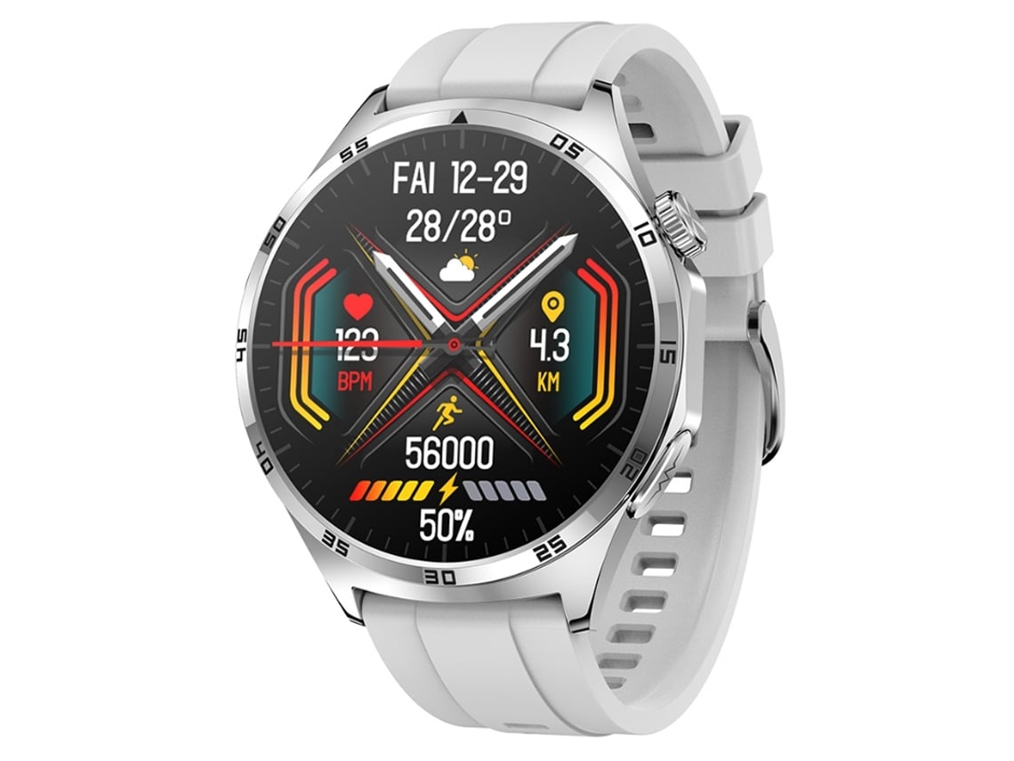 Reloj inteligente con llamadas Bluetooth, monitorización de frecuencia cardíaca, ECG, PPG, varios modos deportivos y batería de larga duración - Plata Yunzii