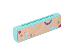 Dan26-armónica De Madera Para Niños 16 Orificios Instrumento Musical Educativo Principiantes Azul