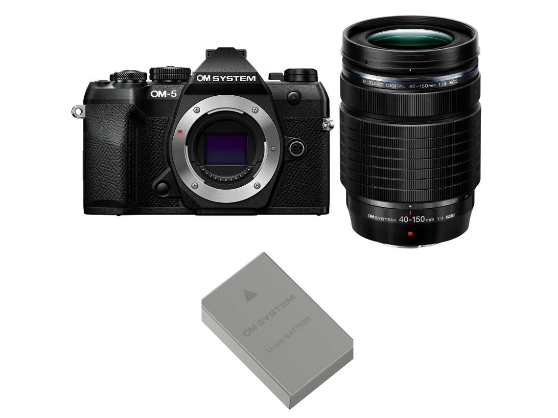 Om System Om-5 Mark Ii Negro + 40-150mm F/4 Pro + 1 Om System Bls-50 + Ebook “20 Consejos Para Fotos Que Impactan”