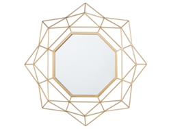 Espejo decorativo BELIANI Hillion de Hierro Dorado 60x4x60