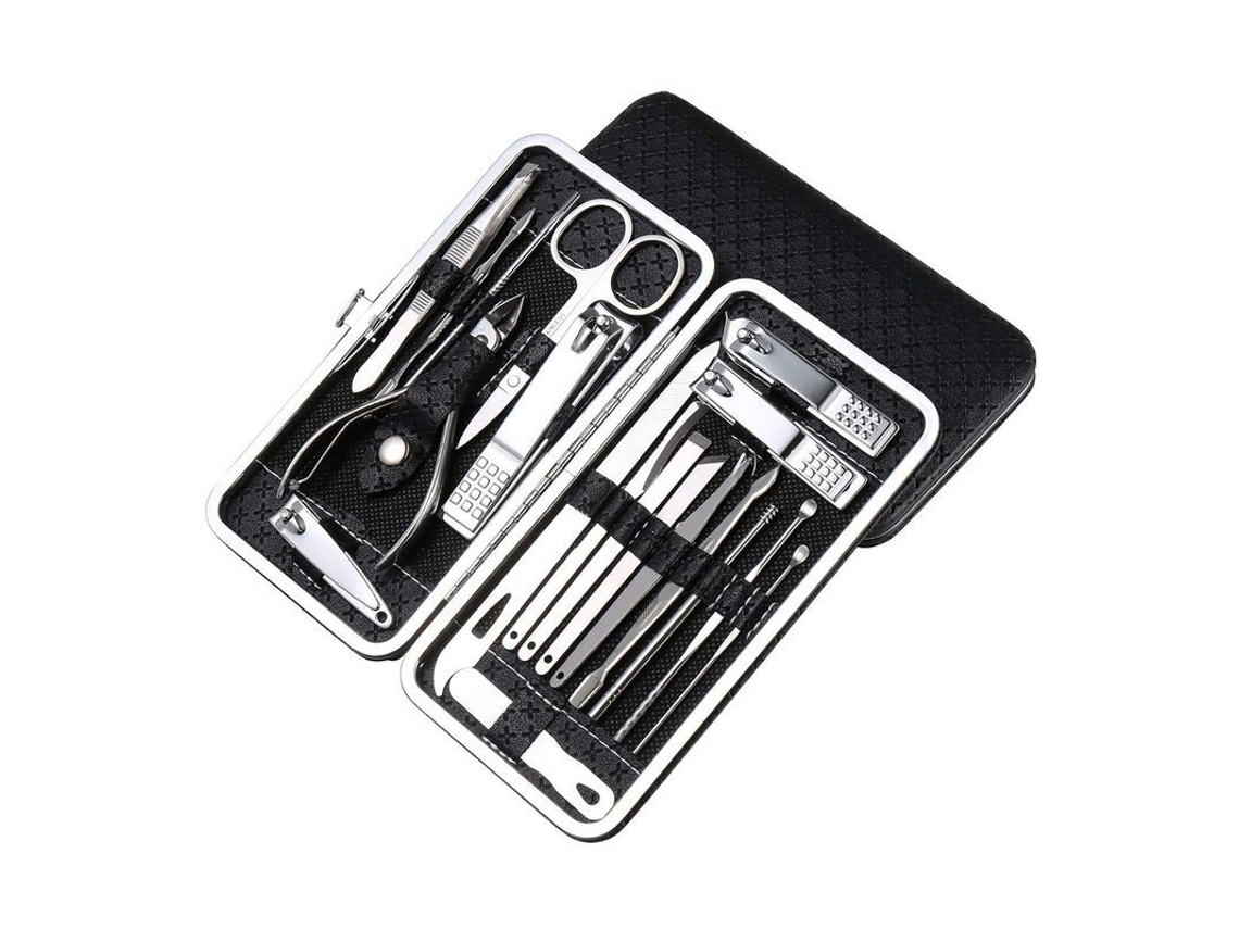 Kit De Manicura Y Pedicura 19 En 1 Con Cortauñas De Acero Inoxidable Y Tijeras Para Cejas.