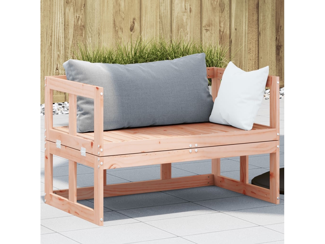 Banco de jardín extensible Douglas Wood de roble Dkd Home Decor