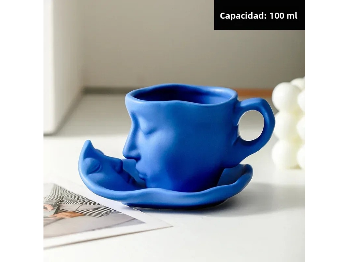 Caneca de Cerâmica Criativa , Capacidade de 100 Ml, Design Personalizável. MDUG (azul)